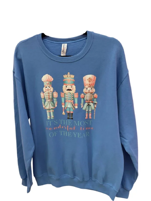 Women's Frosty Nutcracker Sweatshirt In Blue