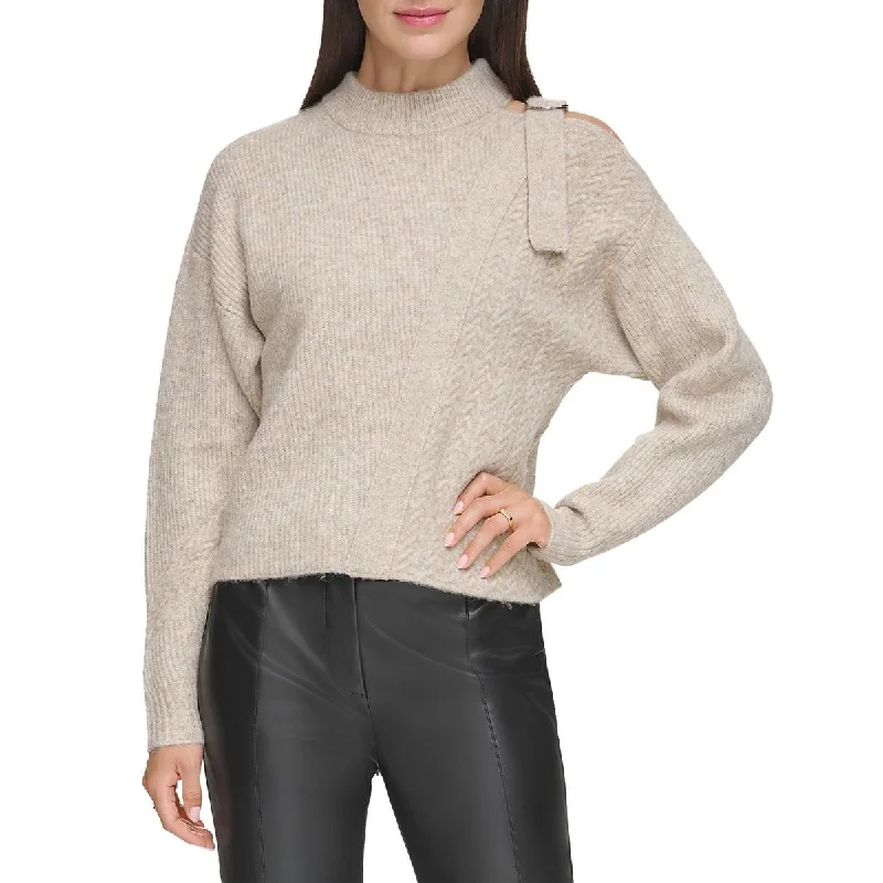 DKNY Womens Ribbed Top Pullover Sweater