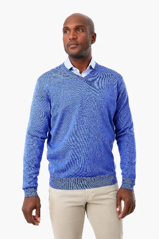 Royal Blue Autumn Crest V Neck