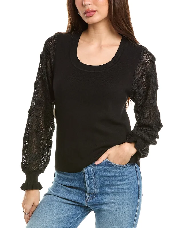 Nanette Nanette Lepore Lace Sleeve Sweater