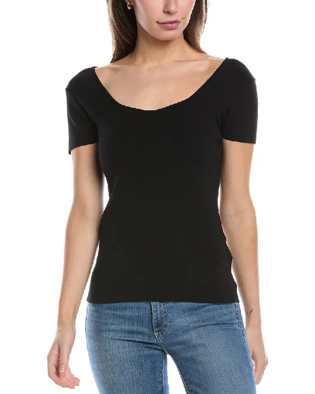 Elie Tahari Sweetheart Rib Sweater