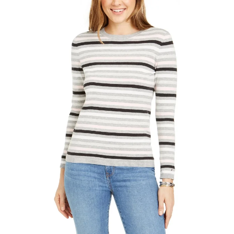 Tommy Hilfiger Womens Crewneck Striped Sweater