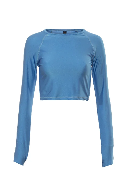 Blue Metallic long sleeve shirt