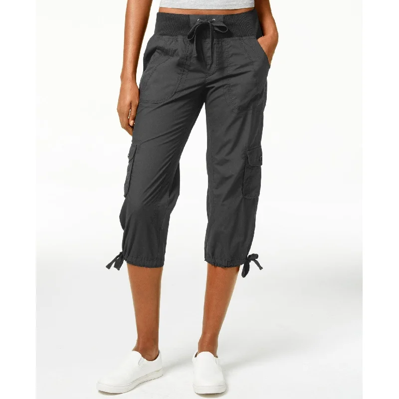 Calvin Klein Women's Plus Size Cotton Cropped Cargo Charcoal Size Extra Large - Grey - X-Large