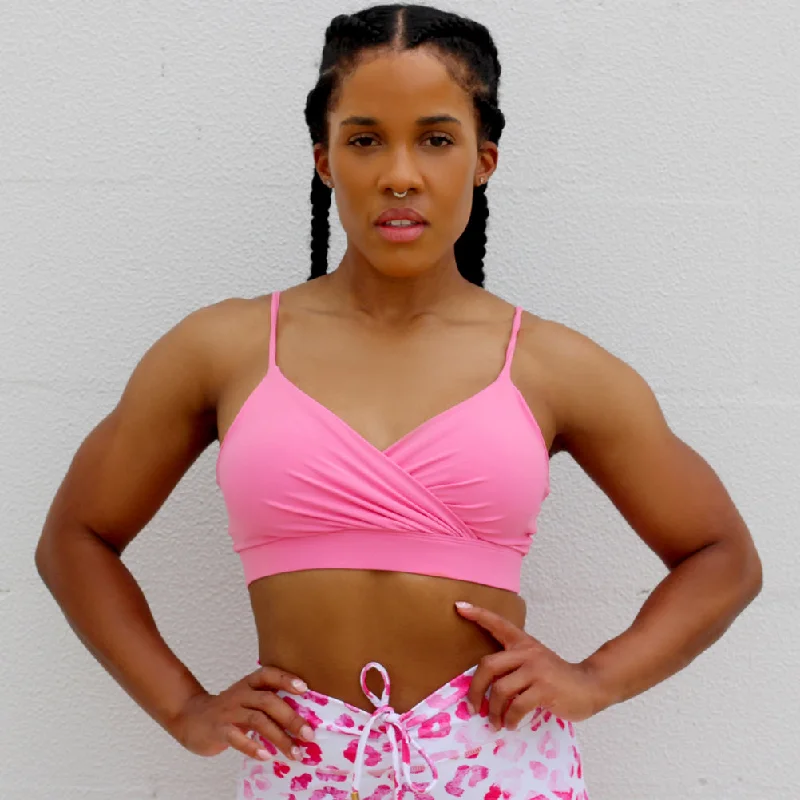 Candy Wrap Front Sports Bra