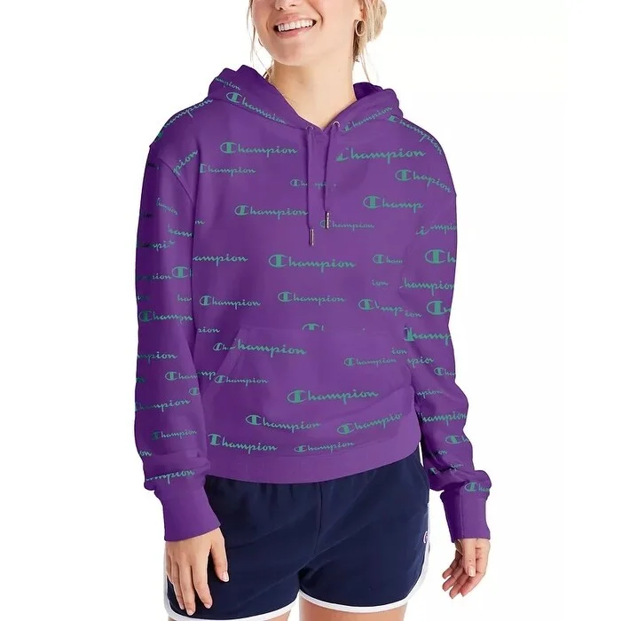 Champion Women's Campus Hoodie Dark Blue Size Small