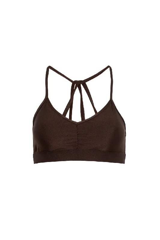 chocolate brown sports bra