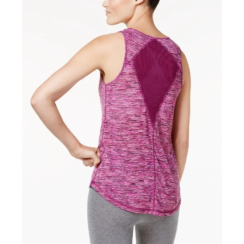 Ideology Women's Space-Dyed Mesh-Back Tank Top Plum Space XXL - Multi - XXL (18)