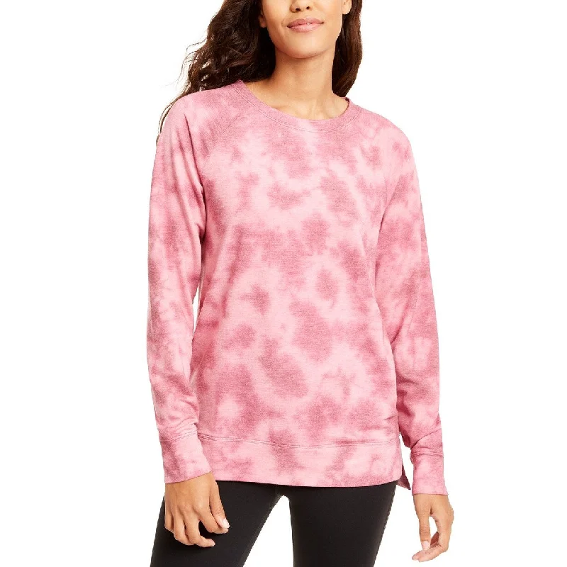 Ideology Women's Tie-Dyed High-Low Hem Sweatshirt Pink Size Large