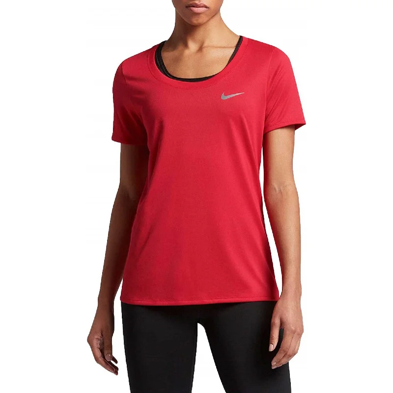 Nike Women's Dry Legend Scoop Neck Training Top Red Size Large - L