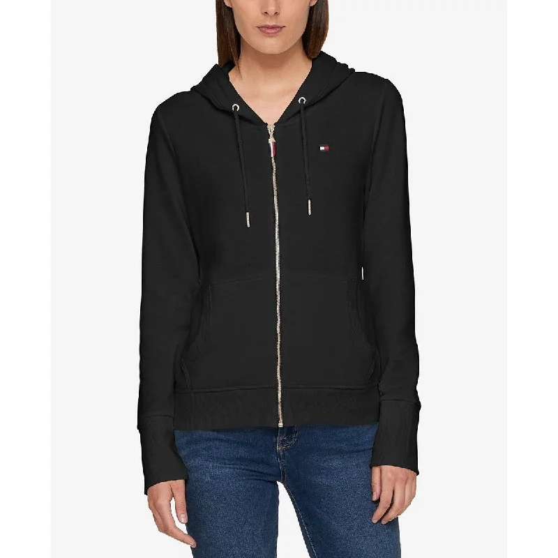 Tommy Hilfiger Women's French Terry Hoodie Black Size XX-Large - XXL