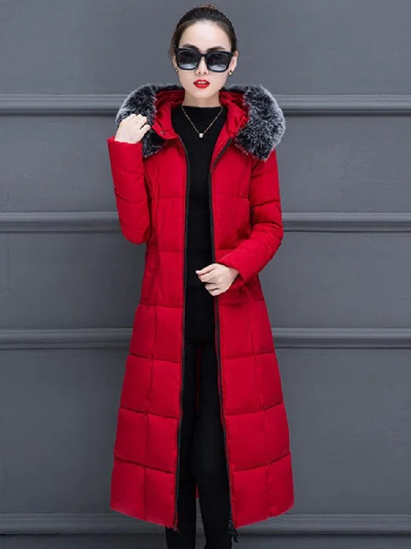 Red with Black & Gray Fur Collar