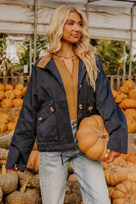 Crisp Mornings Cargo Jacket in Navy