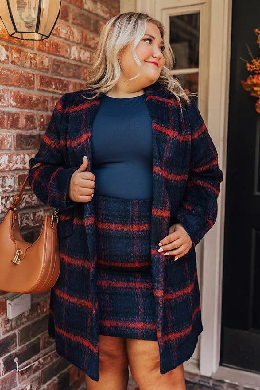 Fall Frenzy Plaid Coat Curves