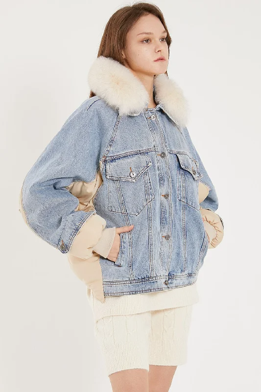 Karlie Puffer Denim Combo Jacket