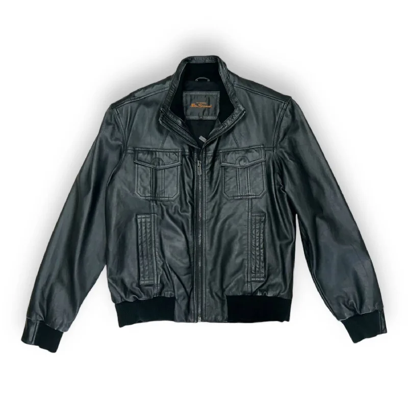 Men's Leather Jacket In Black