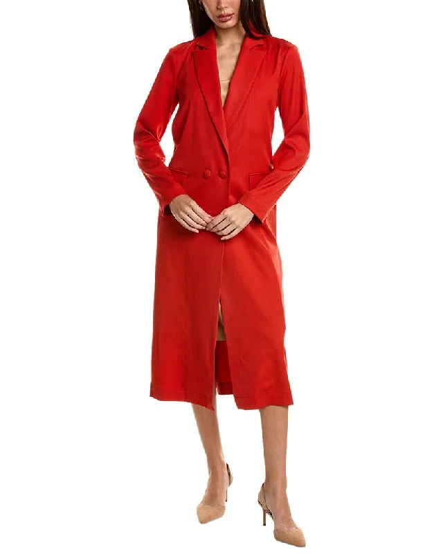 Oscar de la Renta Gabardine Wool-Blend Coat