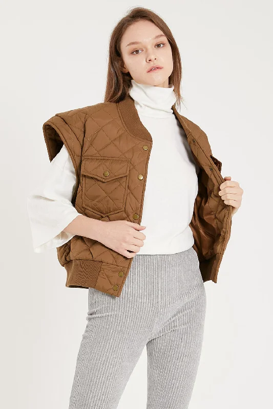 Tanner Diamond Quilted Crop Vest