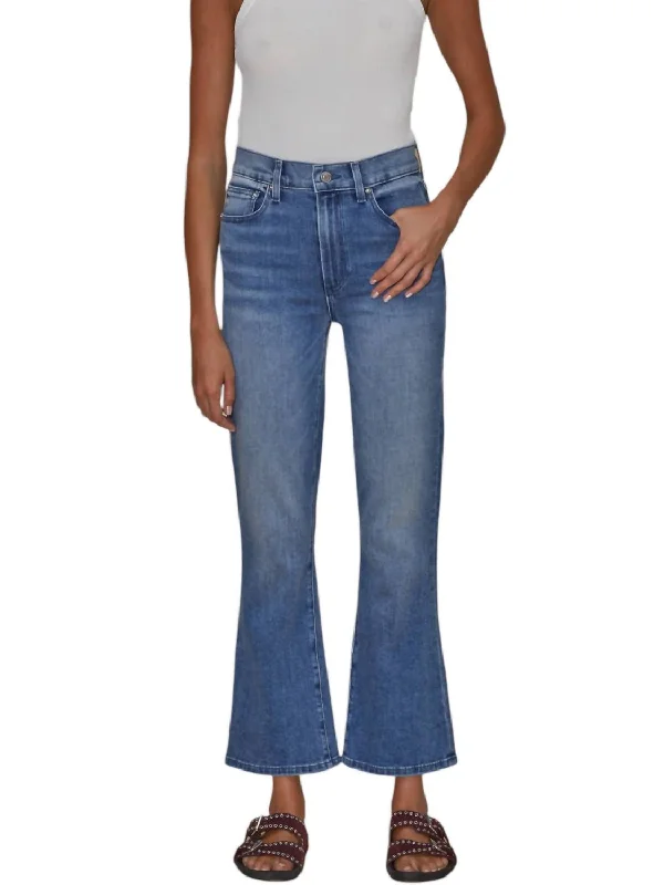 Bella Crop Flare Jeans In Surf Rider