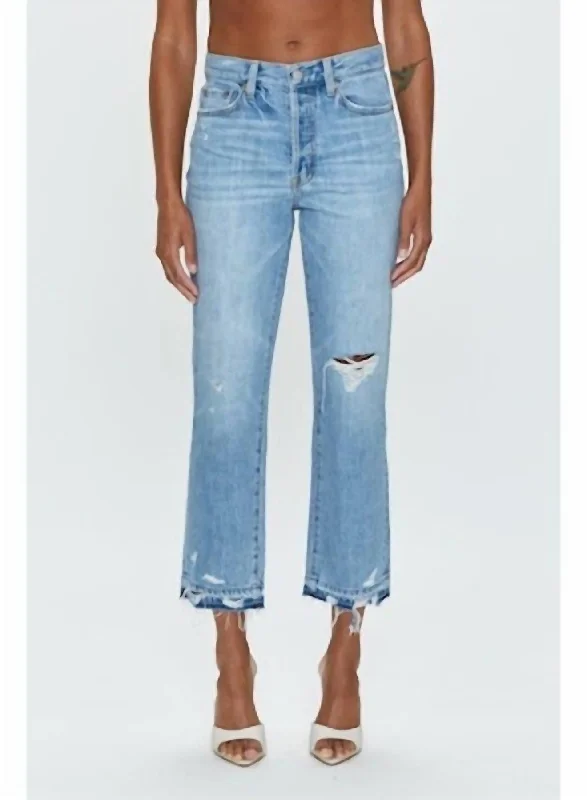 Charlie High Rise Straight Jeans In Scenic Distressed