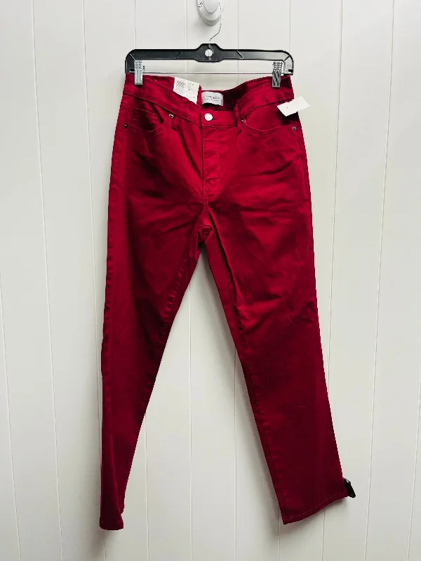 Jeans Straight By Crown And Ivy In Red Denim, Size: 8