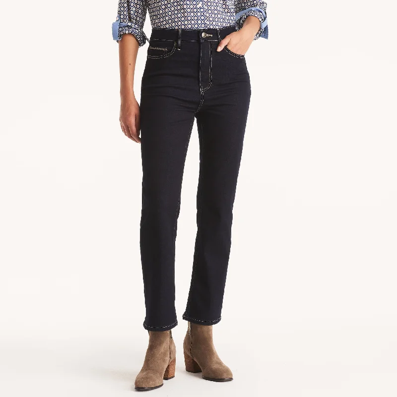 Nautica Womens High-Rise Straight Denim