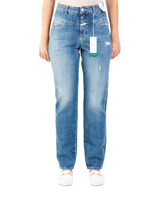 X-Pose High Waist Jeans In Mid Blue