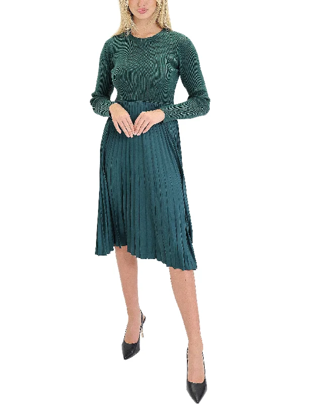 Knit Pleated Midi Dress