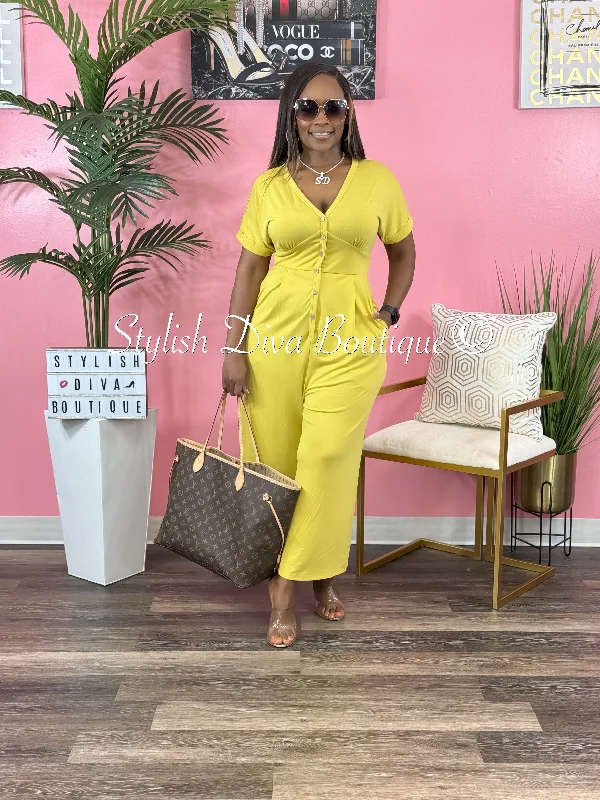 Leanne Capri Jumpsuit (Lt Mustard)