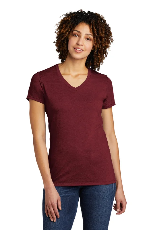 Allmade Womens Short Sleeve V-Neck T-Shirt - Vino Red