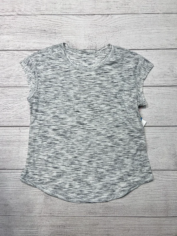 Athletic Top Short Sleeve By Lululemon In Grey, Size: M