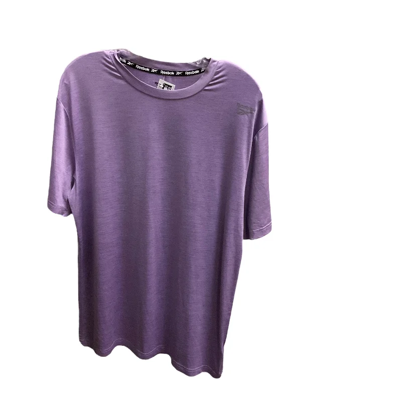 Athletic Top Short Sleeve By Reebok In Purple, Size: M