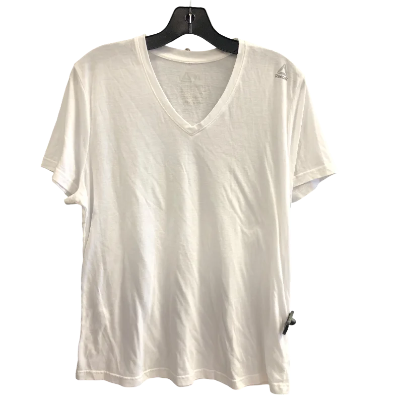 Athletic Top Short Sleeve By Reebok In White, Size: Xl