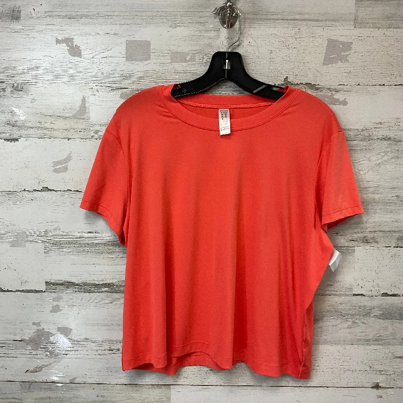 Athletic Top Short Sleeve By Spanx In Orange, Size: Xl