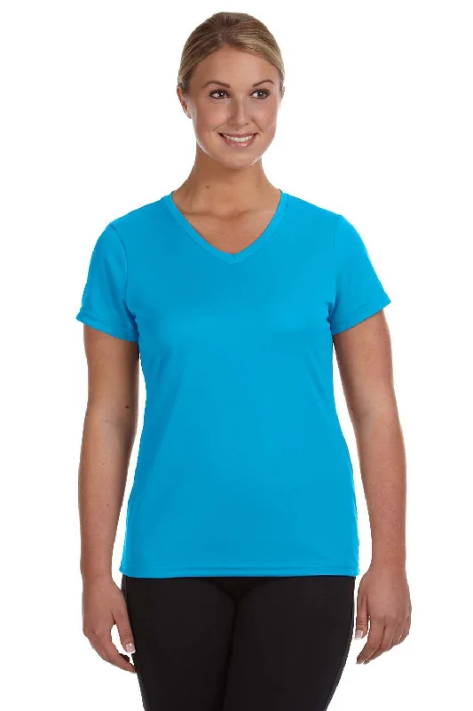 Augusta Sportswear Womens Moisture Wicking Short Sleeve V-Neck T-Shirt - Power Blue