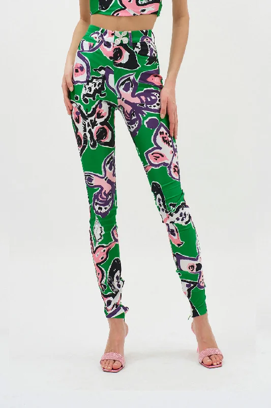 Butterfly Green Multi Printed Legging