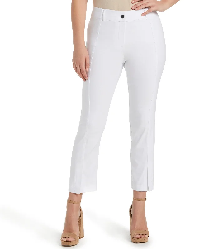 Classic Fit Seamed Straight Leg Crop Pant with Vents