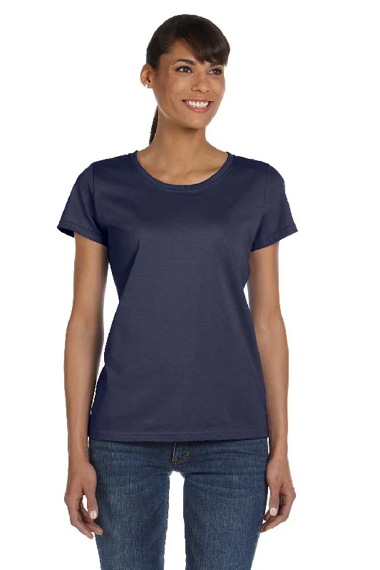 Fruit Of The Loom Womens HD Jersey Short Sleeve Crewneck T-Shirt - Navy Blue