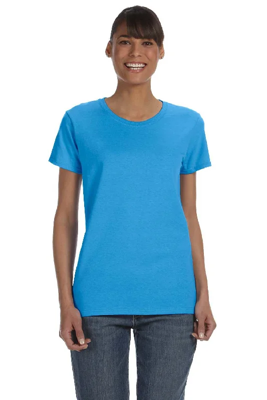 Gildan Womens Short Sleeve Crewneck T-Shirt - Heather Sapphire Blue