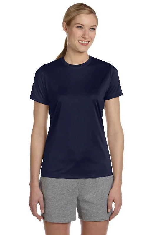 Hanes Womens Cool DRI FreshIQ Moisture Wicking Short Sleeve Crewneck T-Shirt - Navy Blue