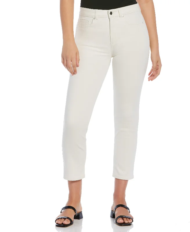 High Rise Straight Cropped Denim Pant