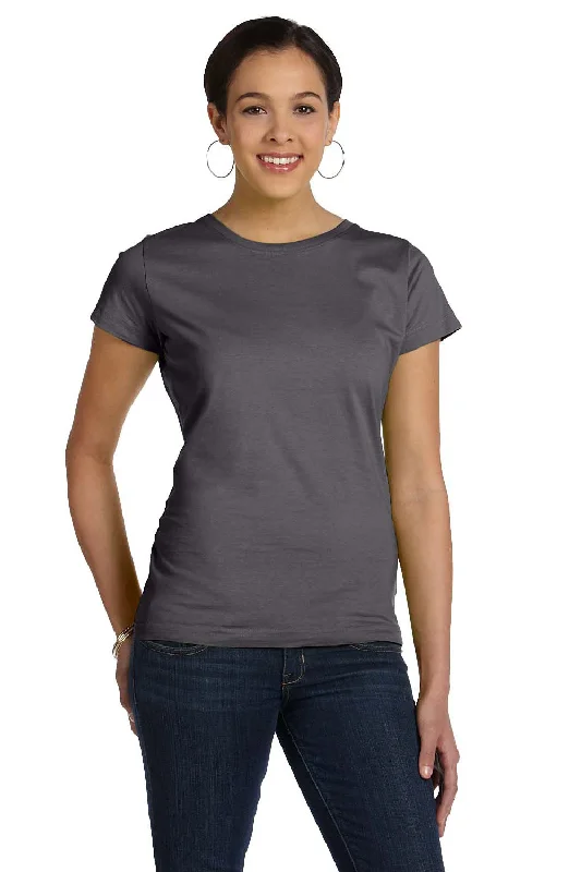 LAT Womens Fine Jersey Short Sleeve Crewneck T-Shirt - Charcoal Grey