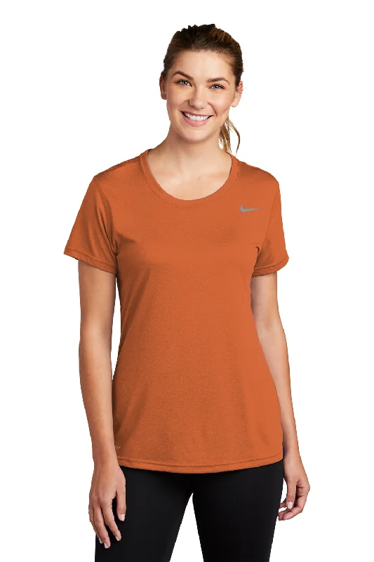 Nike Womens Legend Dri-Fit Moisture Wicking Short Sleeve Crewneck T-Shirt - Desert Orange