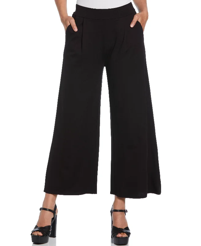 Ponte Knit Pull-On Crop Pant