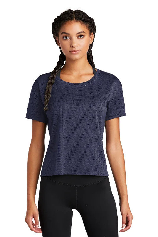 Sport-Tek Womens Draft Crop Short Sleeve Crewneck T-Shirt - True Navy Blue