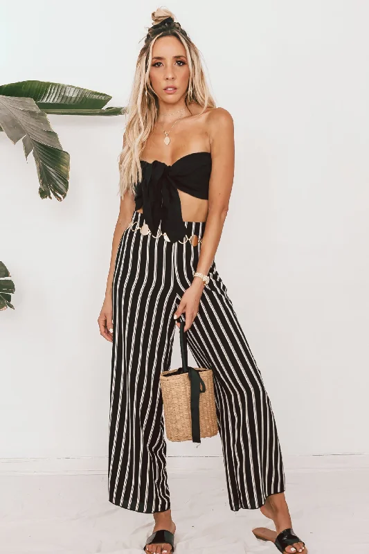 Striped Culotte Pants