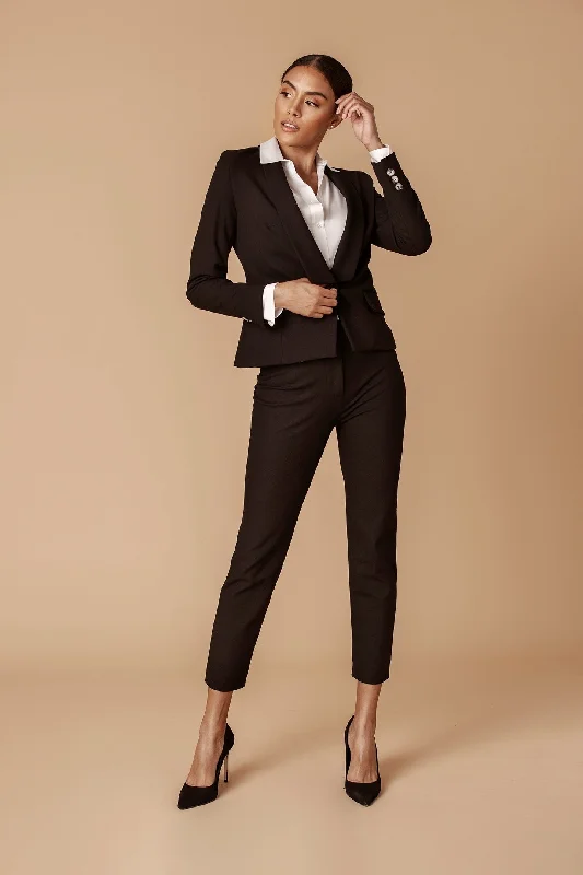 The Stretch Tailored Ankle Pant in Black