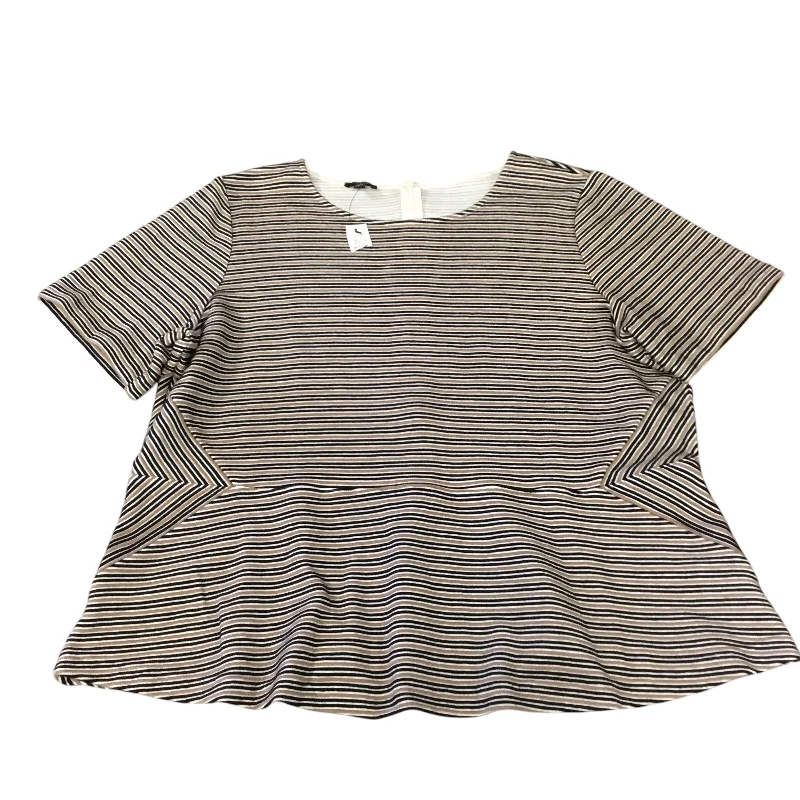 Top Short Sleeve By Talbots In Striped Pattern, Size: 2x