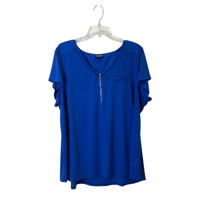 Top Ss Basic By Roz And Ali In Blue, Size:3X