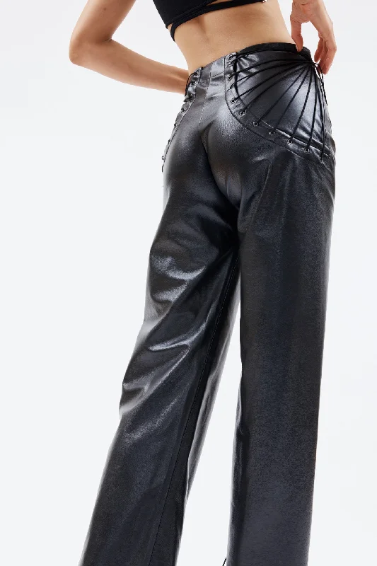 Volterra Black Leather Pant